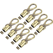Cord End Cap, 8Pcs 12mm/0.47" End Cap Barrel Beads Terminators Cord with Screws Finding for Tassel Jewelry Making Bag Strap DIY, Bronze