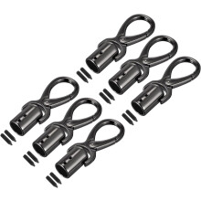 Cord End Cap, 6Pcs 12mm/0.47" End Cap Barrel Beads Terminators Cord with Screws Finding for Tassel Jewelry Making Bag Strap DIY, Black