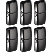 6Pcs 12mmx6mm Flat Leather Clasps, Jewelry Bracelet Clasps Flat Closure End Caps for Jewelry Bracelet Craft Making Supplies DIY, Black