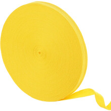 50 Yards Cotton Twill Tape, 5/8-inch Herringbone Webbing Ribbon Bias Binding Tapes for Clothes Sewing, DIY Crafting (Bright Yellow)