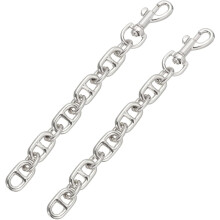 Purse Strap Extender, 2Pcs 17cm/6.7" Alloy Bag Short Chain Replacement for Women Clutch Handbag Shoulder Bag (Silver)