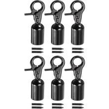Cord End Cap, 13mm(0.51") Barrel End Cap Terminators Cord Finding for Tassel Bag Strap DIY Making, 6Pcs Black(53x25mm)