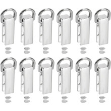 Bag Side Clip Buckle - 12Pcs 0.28" Metal Suspending Handbag Strap Chain Connector with D Ring for DIY, Purse Crossbody Shoulder (Silver Tone, 26mm)