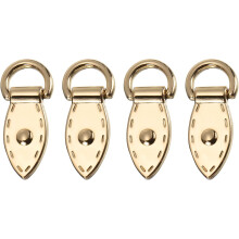 Bag Side Clip Buckle - 4Pcs Metal Suspending Leaf Shape Purse Strap Chain Connector with D Ring for DIY Making Bag Purse Crossbody Shoulder (Light Gol