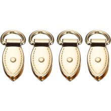 Bag Side Clip Buckle - 4Pcs Metal Suspending Leaf Shape Purse Strap Chain Connector with D Ring for DIY Making Bag Purse Crossbody Shoulder (Light Gol