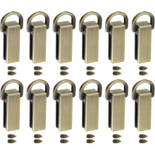 Bag Side Clip Buckle - 12Pcs 0.28" Metal Suspending Handbag Strap Chain Connector with D Ring for DIY, Purse Crossbody Shoulder (Bronze Tone, 26mm)