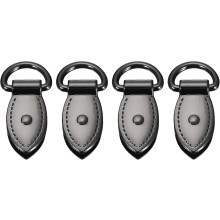 Bag Side Clip Buckle - 4Pcs Metal Suspending Leaf Shape Purse Strap Chain Connector with D Ring for DIY Making Bag Purse Crossbody Shoulder (Metallic