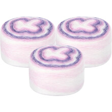 3Pcs 100g Gradient Cake Cotton Yarns, Soft Rainbow Yarn Ball for Knitting and Crocheting Craft Project, Mixed Purple (300g x 3, 245M L Each)