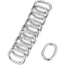 Metal Oval Ring Buckles 20x12mm for Bags Belts DIY Silver Tone 20pcs