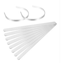 Bracelet Blanks 3/8 x 6", 10Pcs Bangle Blanks Cuff Bracelet Blanks Alloy Steel for Metal Stamping & Engraving, Silver