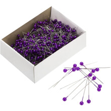 Sewing Pins 800pcs Round Pearl Head Dressmaking Corsage Pins Straight Pins for Wedding Sewing Decoration DIY Craft, Purple