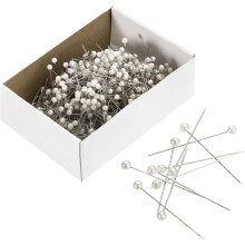 Sewing Pins 800pcs Round Pearl Head Dressmaking Corsage Pins Straight Pins for Wedding Sewing Decoration DIY Craft, White