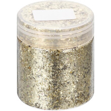 Gold Foil Flakes for Resin, 3g Metallic Leaf, Imitation Gold for Nail Art, Resin Art, Crafts, Painting, Candle & Jewelry Making, Light Silver