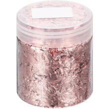 Gold Foil Flakes for Resin, 3g Metallic Leaf, Imitation Gold for Nail Art, Resin Art, Crafts, Painting, Candle & Jewelry Making, Light Pink
