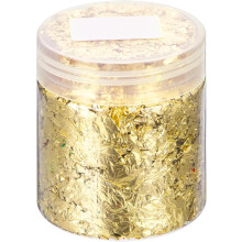 Gold Foil Flakes for Resin, 3g Metallic Foil Flakes, Imitation Gold Foil Flakes Metallic Leaf for Nail Art, Resin Art, Crafts, Painting, Candle and Je