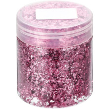 Gold Foil Flakes for Resin, 3g Metallic Leaf, Imitation Gold for Nail Art, Resin Art, Crafts, Painting, Candle & Jewelry Making, Pink