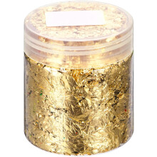 Gold Foil Flakes for Resin, 3g Metallic Foil Flakes, Imitation Gold Foil Flakes Metallic Leaf for Nail Art, Resin Art, Crafts, Painting, Candle and Je