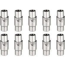 Leather Cord End Clasp, 10pcs 4mm Hole Leather Clasps, Cord End Caps Closures for Jewelry Making DIY Crafts, Grey