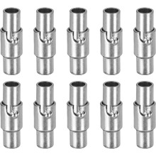 Leather Cord End Clasp, 10 Pcs 3mm Hole Leather Clasps, Cord End Caps Closures for Jewelry Making DIY Crafts, Silver