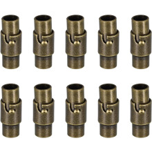 Leather Cord End Clasp, 10Pcs 4mm Hole Clasps, End Caps Closures Buckle for Jewelry Making DIY Supplies Crafts, Bronze