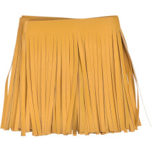 2 Yards 6 Inch PU Faux Leather Fringe Trim Double Side Leather Sewing Tassel Fringe for DIY Sewing Dress Crafts Skirt Decoration, Yellow