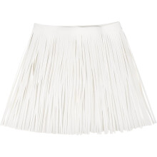 2 Yards 12 Inch PU Faux Leather Fringe Trim Double Side Leather Sewing Tassel Fringe for DIY Sewing Dress Crafts Skirt Decoration, Beige