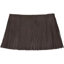 1 Yard 8 Inch PU Faux Leather Fringe Trim Double Side Leather Sewing Tassel Fringe for DIY Sewing Dress Crafts Skirt Decoration, Coffee