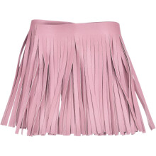 2 Yards 6 Inch PU Faux Leather Fringe Trim Double Side Leather Sewing Tassel Fringe for DIY Sewing Dress Crafts Skirt Decoration, Pink