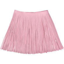 2 Yards 12 Inch PU Faux Leather Fringe Trim Double Side Leather Sewing Tassel Fringe for DIY Sewing Dress Crafts Skirt Decoration, Pink