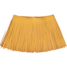 2 Yards 10 Inch PU Faux Leather Fringe Trim Double Side Leather Sewing Tassel Fringe for DIY Sewing Dress Crafts Skirt Decoration, Yellow
