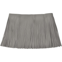 2 Yards 10 Inch PU Faux Leather Fringe Trim Double Side Leather Sewing Tassel Fringe for DIY Sewing Dress Crafts Skirt Decoration, Gray