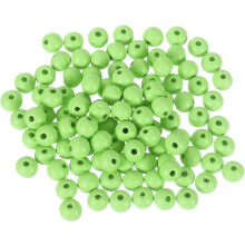 200Pcs 10mm Colored Natural Wood Beads, Large Hole Round Colorful Wooden Spacer Beads for DIY Crafting, Jewelry Making Bracelets (Light Green)