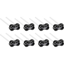 Spring Cord Lock End Toggle, 8Pcs Double Hole Spring Stopper Alloy Fastener Slider Toggles for Drawstrings, Shoelaces, Bags Black