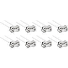 Spring Cord Lock End Toggle, 8Pcs Double Hole Spring Stopper Alloy Fastener Slider Toggles for Drawstrings, Shoelaces, Bags Silver White