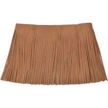 1 Yard 8 Inch PU Faux Leather Fringe Trim Double Side Leather Sewing Tassel Fringe for DIY Sewing Dress Crafts Skirt Decoration, Brown