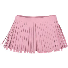 1 Yard 4 Inch PU Faux Leather Fringe Trim Double Side Leather Sewing Tassel Fringe for DIY Sewing Dress Crafts Skirt Decoration, Pink