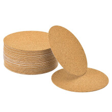 40 Pcs Self-Adhesive Cork Round, 3.5" x 3.5" Cork Tiles Backing Sheets for DIY Crafts, Brown