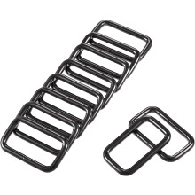 Metal Rectangle Ring Buckles 38x20mm for Bags Belts DIY Black 10pcs