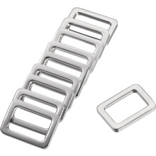 Metal Rectangle Ring Buckles 19.5x12.2mm for Bags Belts DIY Silver Tone 10pcs