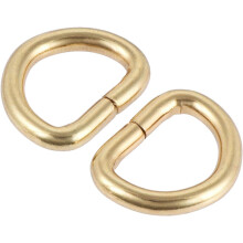 Metal D Ring 0.51"(13mm) D-Rings Buckle for Hardware Bags Belts Craft DIY Accessories Gold Tone 100pcs