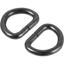 Metal D Ring 0.51"(13mm) D-Rings Buckle for Hardware Bags Belts Craft DIY Accessories Black 100pcs