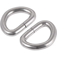 Metal D Ring 0.63"(16mm) D-Rings Buckle for Hardware Bags Belts Craft DIY Accessories Silver Tone 50pcs