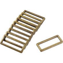 Metal Rectangle Ring Buckles 39x12.5mm for Bags Belts DIY Bronze Tone 20pcs