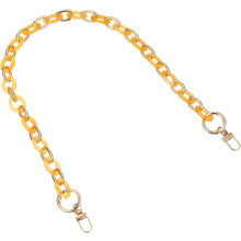 1Pcs Purse Chain Strap, 24 Inch Acrylic Purse Chain Handle Purse Replacement Chain with Metal Buckles for Wallets Crossbody Bag Handbags (Orange + Gol