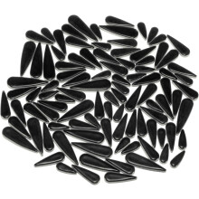 Ceramic Mosaic Tiles, 200g Teardrop Flower Leaves Tiles Mosaic Blocks for Art Craft and Home Decorations, Black
