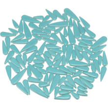 Ceramic Mosaic Tiles, 200g Teardrop Flower Leaves Tiles Mosaic Blocks for Art Craft and Home Decorations, Peacock Blue