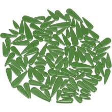 Ceramic Mosaic Tiles, 200g Teardrop Flower Leaves Tiles Mosaic Blocks for Art Craft and Home Decorations, Green