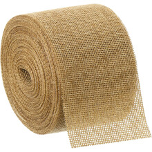 10 Yards 2.4 inch Natural Burlap Ribbon Jute Burlap Wired Ribbon Rustic Ribbon for DIY Crafts Gift Wrapping Home Decor Wreath, Coffee