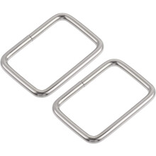 Metal Rectangle Ring Buckles 38.8x25mm(1.53"x0.98") Inside Dimension for Bags Belts DIY Accessories Silver Tone 20pcs