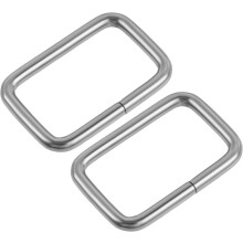 Metal Rectangle Ring Buckles 32x20mm(1.26"x0.79") Inside Dimension for Bags Belts DIY Accessories Silver Tone 30pcs